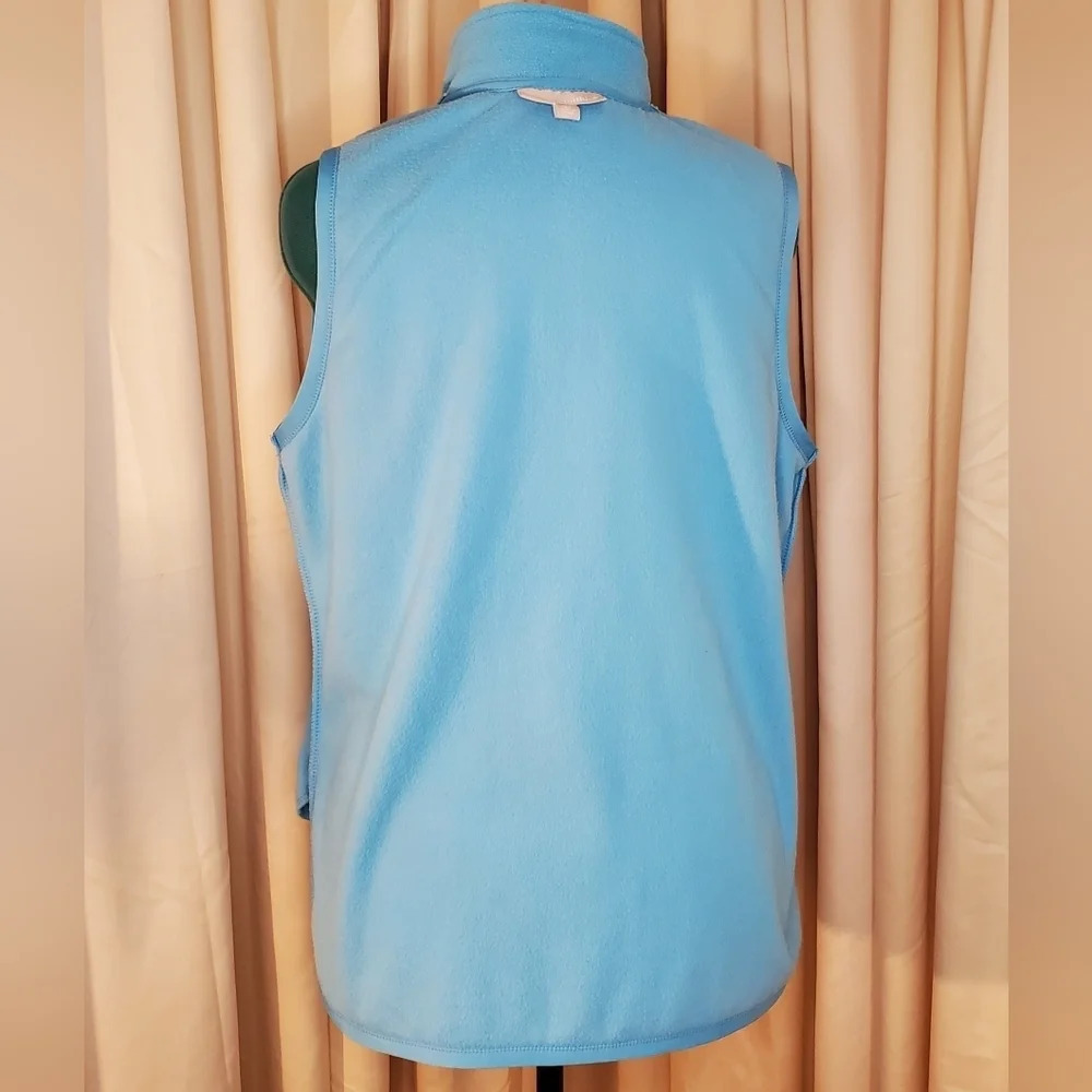 0118. NWOTs ~ Woman Within ~ Sky Blue ~ Fleece Vest w/ Pockets - Picture 8 of 11